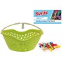 MAX OVAL BASKET WITH 10 PLASTIC CLOTHES FOR LAUNDRY
