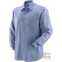 CAMICIA 100% COTONE TESSUTO CHAMBRAY GR 130 MQ TG M L XL XXL 