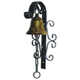 BRASS BELL DIAMETER MM. 115 WITH WROUGHT IRON SUPPORT