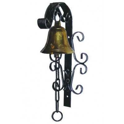 BRASS BELL DIAMETER MM. 115 WITH WROUGHT IRON SUPPORT