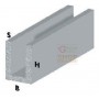 CANALINO U IN ALLUMINIO PROFILO CROMO H. 200 MM. 10 X 10 X 1 