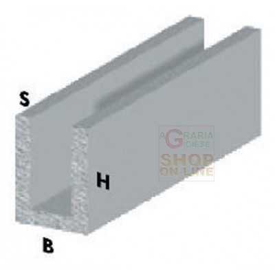 U TRUNK IN ALUMINUM CHROME PROFILE H. 200 MM. 10 X 10 X 1
