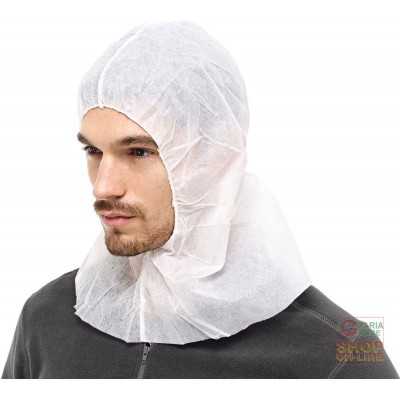 PLP HOOD WITH ELASTIC NECK PACK OF 50 WHITE PIECES