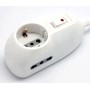 MULTIPRESA 10A CON 2 PRESE BIP CON 1SCHUKO CON INTERRUTORE DI SICUREZZA