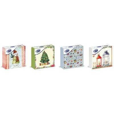 NICKY TOVAGLIOLI 33X33 CM 1 VELO 40 PEZZI HOLIDAY CHRISTMAS