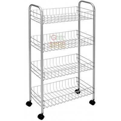 METALTEX ASCONA SHELF WITH 4 POLYTHERM SHELVES CM. 41X26X86