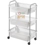 METALTEX SCAFFALE CON 3 CESTI IN PLASTICA OSLO3 CM. 41 X 26 X