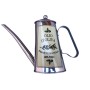 OVAL STAINLESS STEEL OIL WITH WRITTEN OLIVE OIL PRODUCT OF