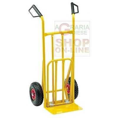 JUPITER CRATE TROLLEY WITH INFLATABLE WHEELS AND FOLDING BASE