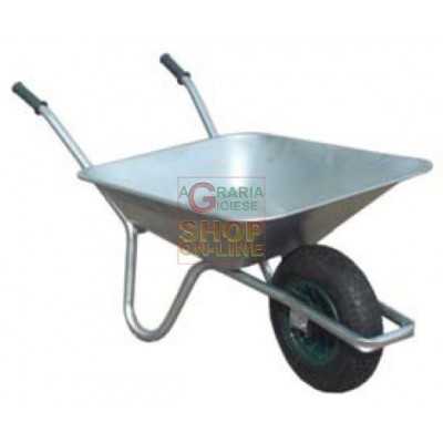 CARRIOLA CON VASCA ZINCATA CON RUOTA PNEUMATICA LT. 70-75 