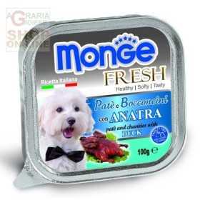MONGE FRESH PATE AND CHUNKS FOR DOGS WITH DUCK GR. 100