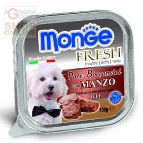 MONGE FRESH PATE AND CHUNKS FOR DOGS WITH BEEF GR. 100