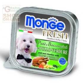 MONGE FRESH PATE AND SMALL CHUNKS FOR DOGS WITH CHICKEN AND