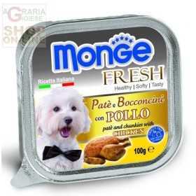 MONGE FRESH PATE AND SMALL CHUNKS FOR DOGS WITH CHICKEN GR. 100