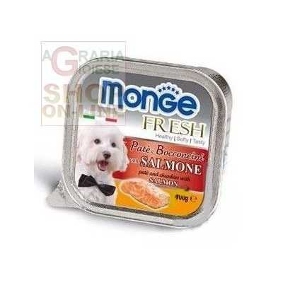 MONGE FRESH PATE AND SMALL CHUNKS FOR DOGS WITH SALMON GR. 100