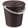 Elegance wicker finish bin with Moka lid lt. 10