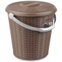 Elegance wicker finish waste bin with Tortora lid lt. 10