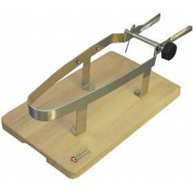 STAINLESS STEEL HAM HOLDER VICE WITH BEECH WOOD BASE
