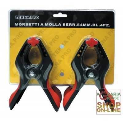 MORSETTI A MOLLA SERRANTE 43 MM. pz. 4 PINZETTE MULTIUSO FORTI 