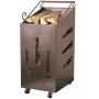 STEEL LOG HOLDER WITH WHEELS OPEN SQUARE CM. 32X42X80h