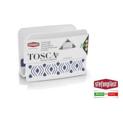 Napkin holder Tosca Bianco / Palace Blu cm 7,5x15,5x11h.