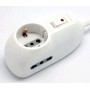 MULTIPRESA 10A CON 2 PRESE BIP CON 1SCHUKO CON INTERRUTORE DI