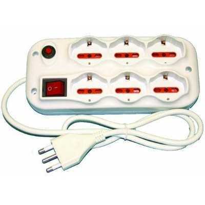 MULTI-SOCKET 6 SCHUKO 10 / 16A + E 3X1 MT. 1.5 ART. 040
