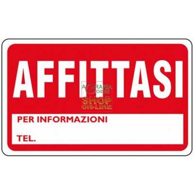 CARTELLO SEGNALE AFFITTASI MM. 300X200 