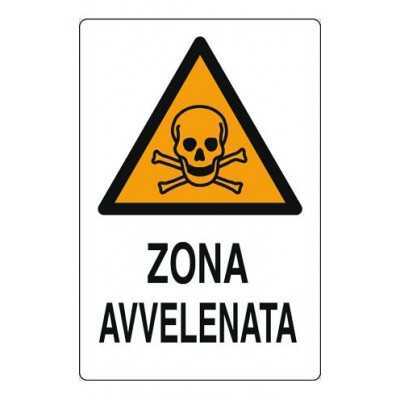 ALUMINUM SIGNAL SIGN FOR POISONED AREA MM.300X200