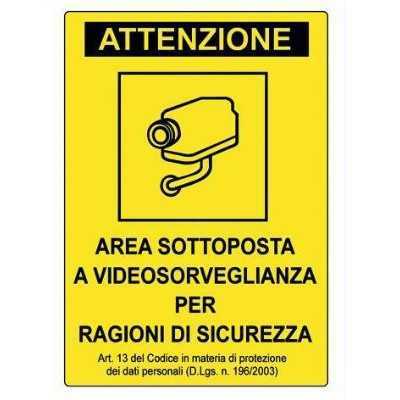 SIGNAL VIDEO SURVEILLANCE ALUMINUM MM. 300X200