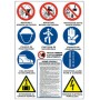 SIGN SIGN OF WORKS FOR CONSTRUCTION SITES WITH 12 SYMBOLS 88X68