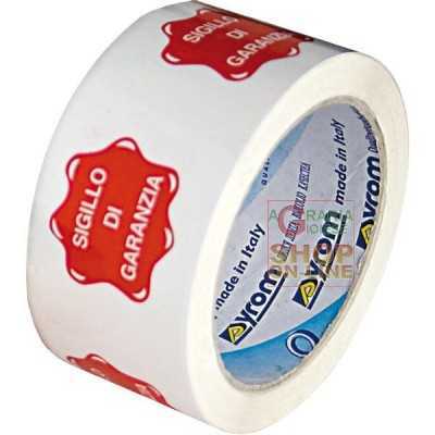 NASTRO ADESIVO BIANCO CON SCRITTA SIGILLO DI GARANZIA MT. 66 