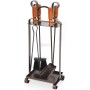 SERIES 4 TOOLS FOR FIREPLACE WITH WROUGHT IRON SUPPORT CM. 27x65h.