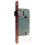 Serratura Patent ottonata con piastra arrotondata quadro mm. 8 interasse mm. 70