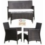 BLINKY RIVIERA GARDEN FURNITURE SET SIMIL RATTAN DARK BROWN