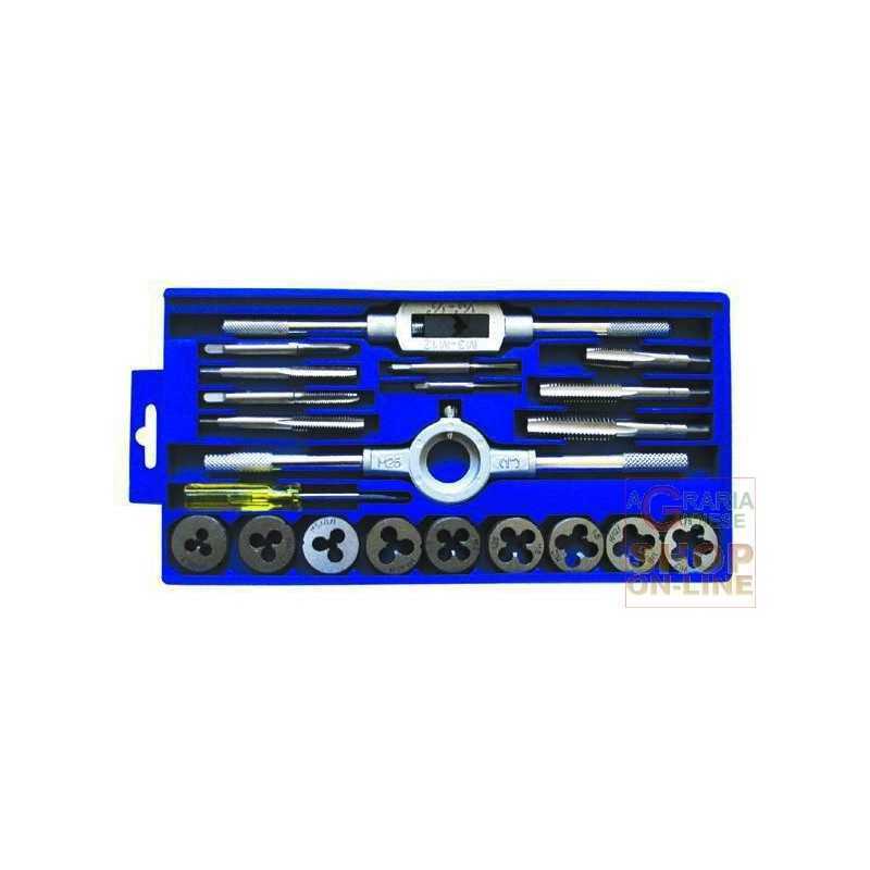 ASSORTMENT SET TAPS AND DIES IN BOX PITCH MA 21 PIECES