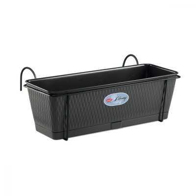 Set Balcone Liberty con supporto in metallo Grafite cm.