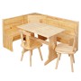 BENCH SET WITH CONTAINER IN SOLID PINE IN NATURAL FINISH