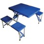 SET TAVOLINO E SEDIE DA PIC NIC CAMPEGGIO RICHIUDIBILE 136x66,5xh86 BLU