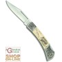 SHARP KNIFE WITH WHITE HANDLE ENGRAVED BOAR CM. 18 6255SH