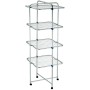 TOWER CLOTHING RACK WITH 4 ALUMINUM SHELVES AND WHEELS 25