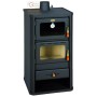 STEEL WOOD STOVE MOD. FIRENZE WITH ANTHRACITE COLOR OVEN CM. 49X46X93