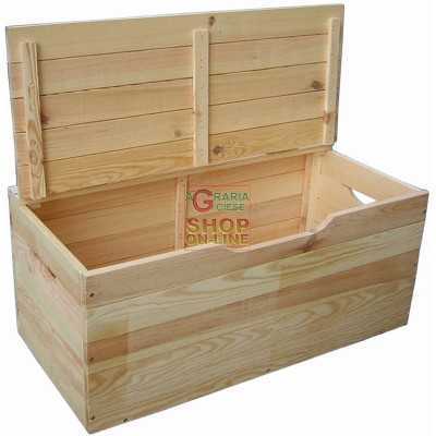 CASSAPANCA IN LEGNO TULIPANO CON COPERCHIO 100X40X50H 