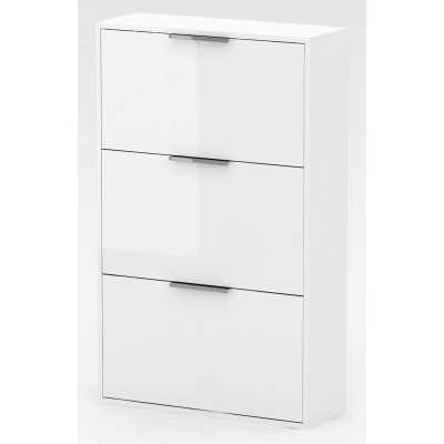 KIT SCARPIERA CON 3 RIBALTI. LACCATO BIANCO cm. 65x25x100