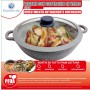 PAN WOK STONE POT WITH HANDLES AND LID CM. 24