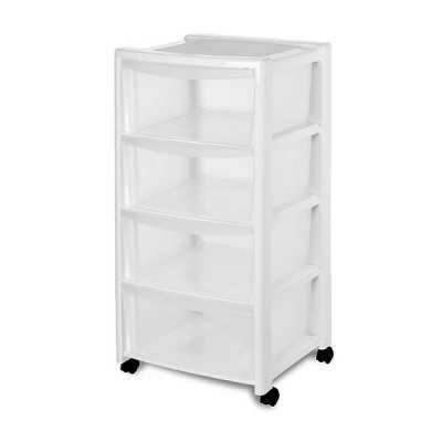 Free Drawer with 4 Compartments With Wheels in White Equipment