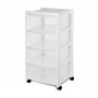 Free Drawer with 4 Compartments With Wheels in White Equipment