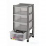 Free Drawer with 4 Compartments With Wheels in Silver Equipment