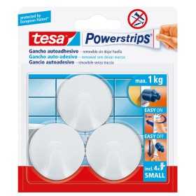 TESA POWERSTRIPS 3 WHITE ROUND HOOKS