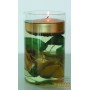 GLASS JAR FLOWER CANDLE RED GOLD